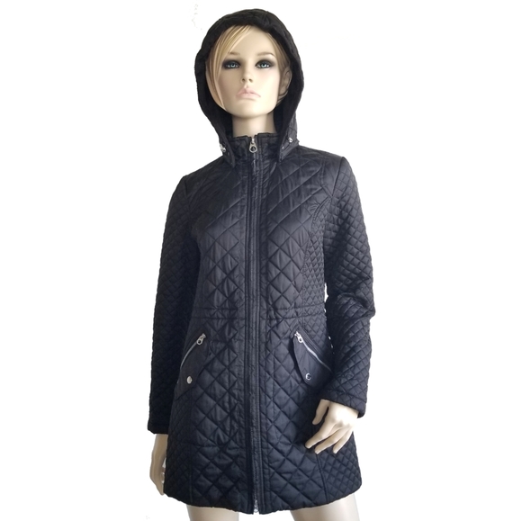 Laundry By Design Hooded Quilted Coat - Picture 1 of 13